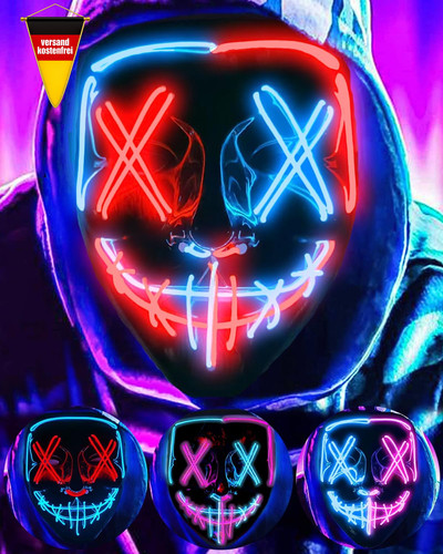 Led halloween maske mit - led,