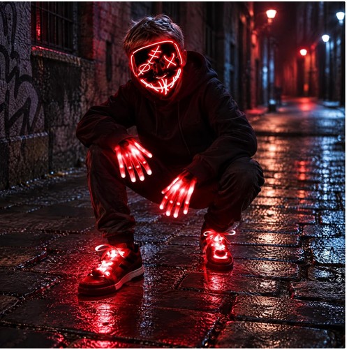 Halloween maske set led - halloween,