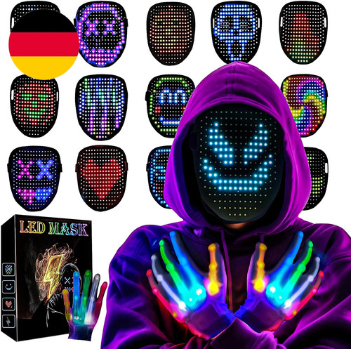 Led maske mit - led, handschuhe